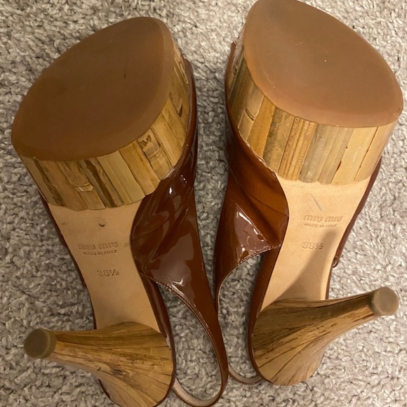 Miu Miu peep toe platform slingback heels - Picture 4 of 6